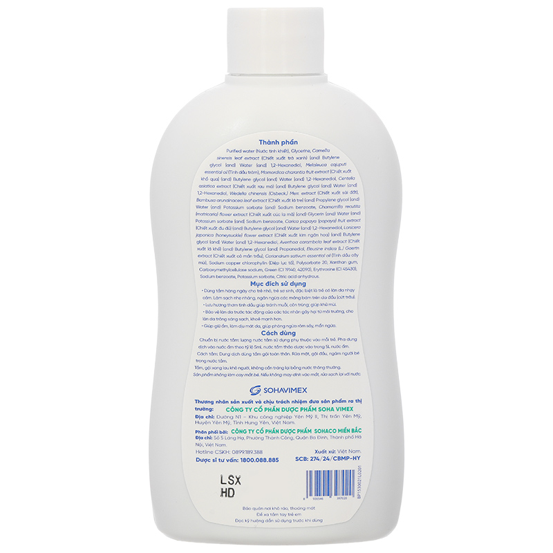 Nước tắm thảo dược Sachi hương tràm, giúp ngăn rôm sảy chai 250ml - 11